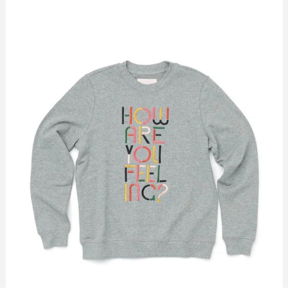ban.do Gray Sweatshirt with Pink Label